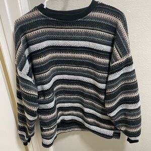 Vintage Lcale Sweater Men’s Size M Knit Striped With Pocket Fisherman-core